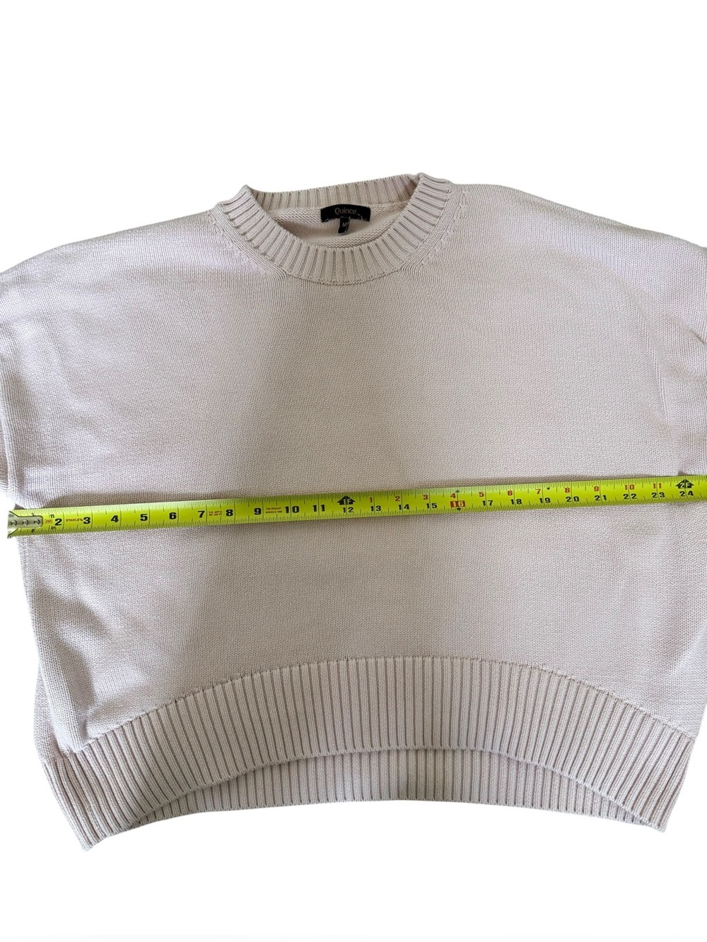 Quince Organic Cotton Boyfriend Crew Sweater Soft Shell Pink Size M - Picture 4 of 7